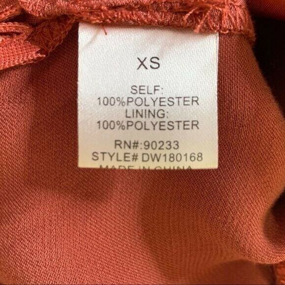 Pacsun LA Hearts copper satin asymmetrical button wrap romper coral jumpsuit XS - Picture 11 of 13